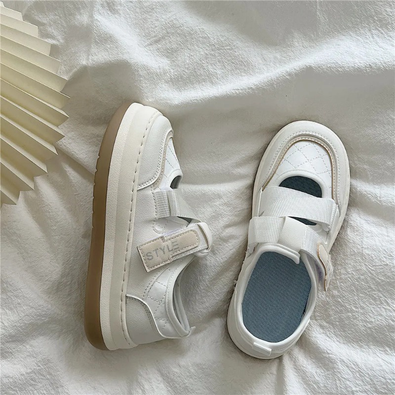 Giày Thể Thao niche Màu Trắng Đế Dày Phong Cách Hàn Quốc Thời Trang Mùa Hè 2023 Hàng Mới Chính Hãng
