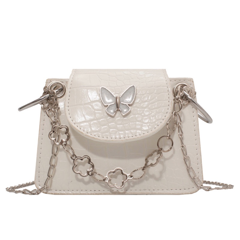 MOUSSON  Túi Đeo Chéo mini Đựng Son Môi Phối Dây Xích Thời Trang Cao Cấp Cho Nữ