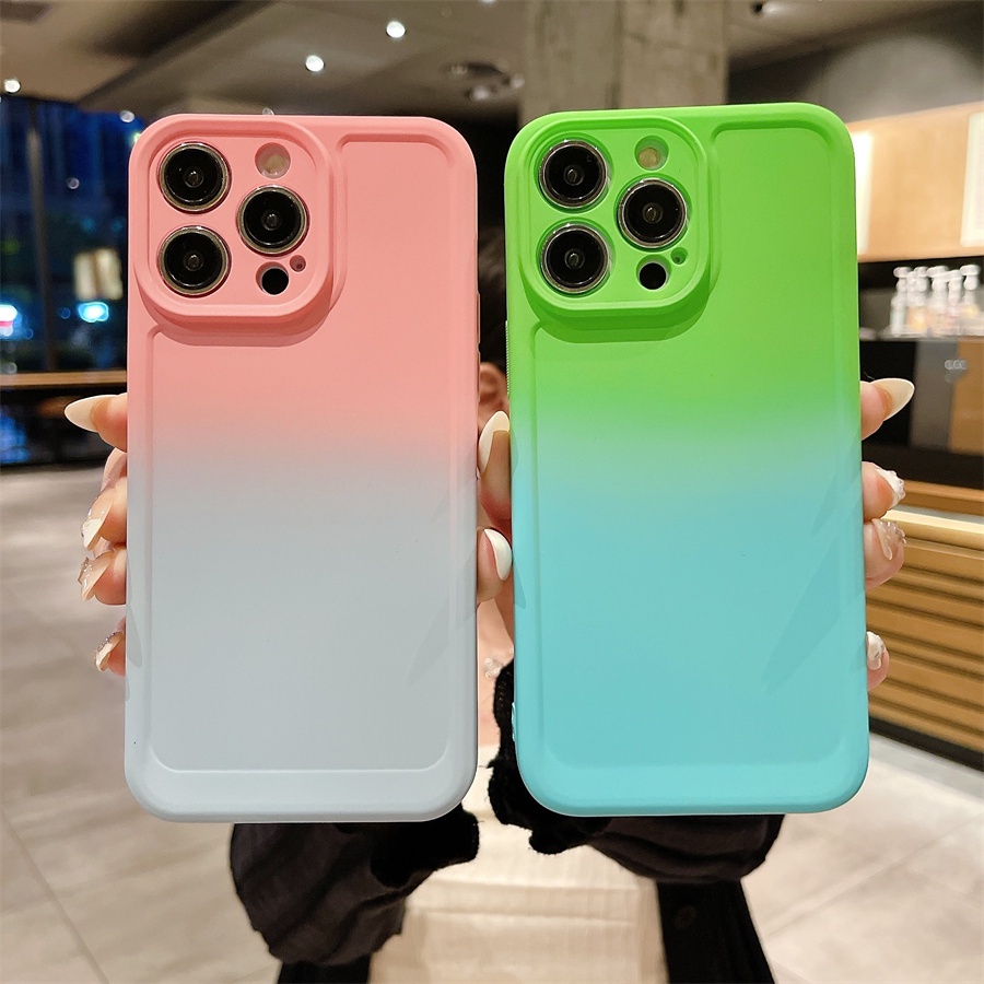 Ôp Điện Thoại Silicon Dẻo Màu gradient Kèm Khung Bảo Vệ camera Cho xiaomi redmi note 12 pro + plus 4g 11 12s 11s 10s 9s 9 10 pro 5g Ốp