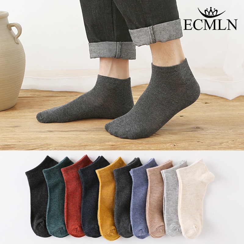 Đôi Vớ cotton NgắN MàU Trơn ChốNg Rơi Cho Nam