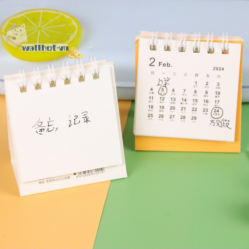 Lịch Năm 2024 mini Để Bàn Họa Tiết Hoạt Hình Dễ Thương