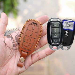 Bao da chìa khoá hyundai accent 2021 2023, elantra 2023, n line handmade da thật 009