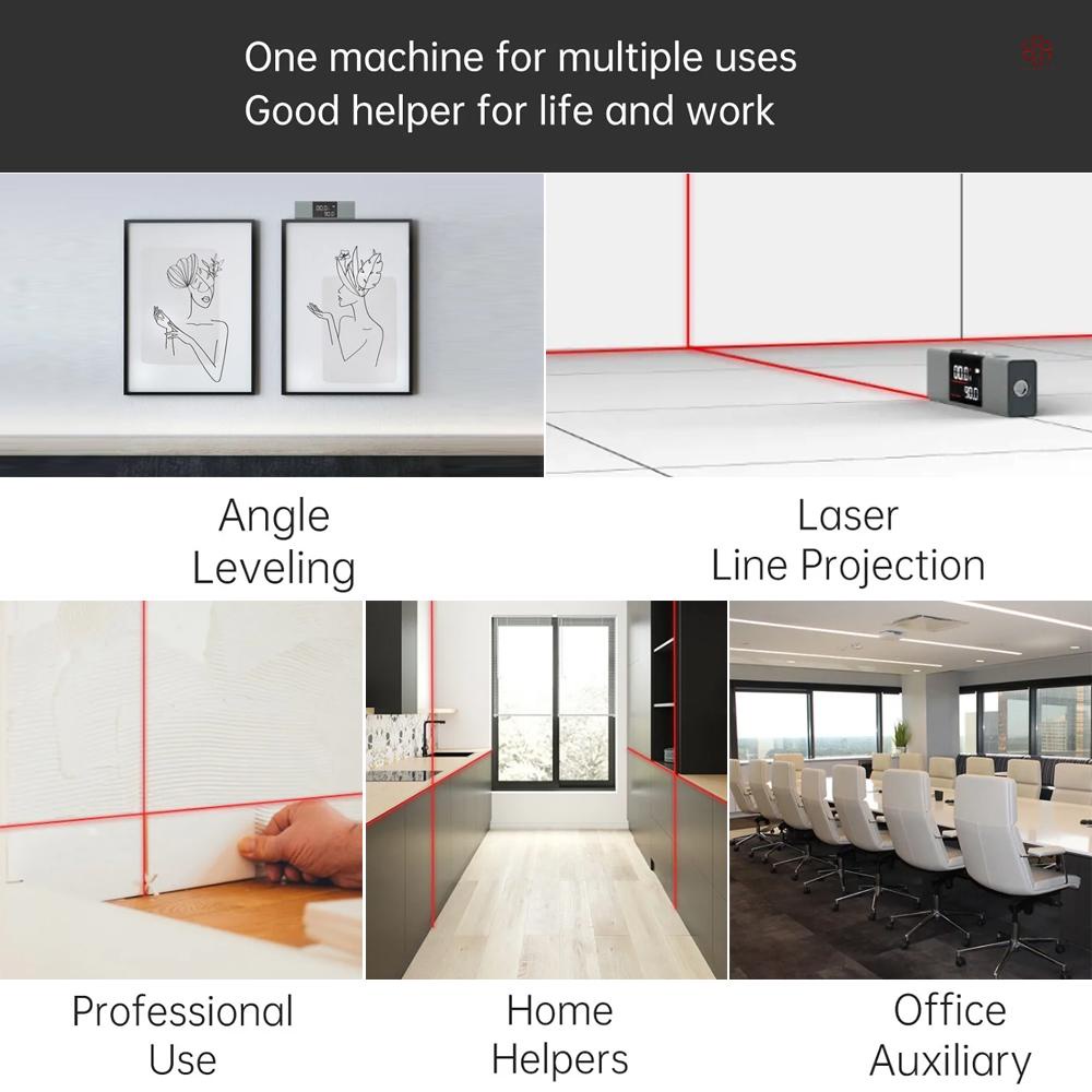 Máy Đo Góc Kỹ Thuật Số 360 Độ atuman duka li1 Bằng laser Có Thể Sạc Lại° Dây laser Gắn Màn Hình / Đèn led Đôi