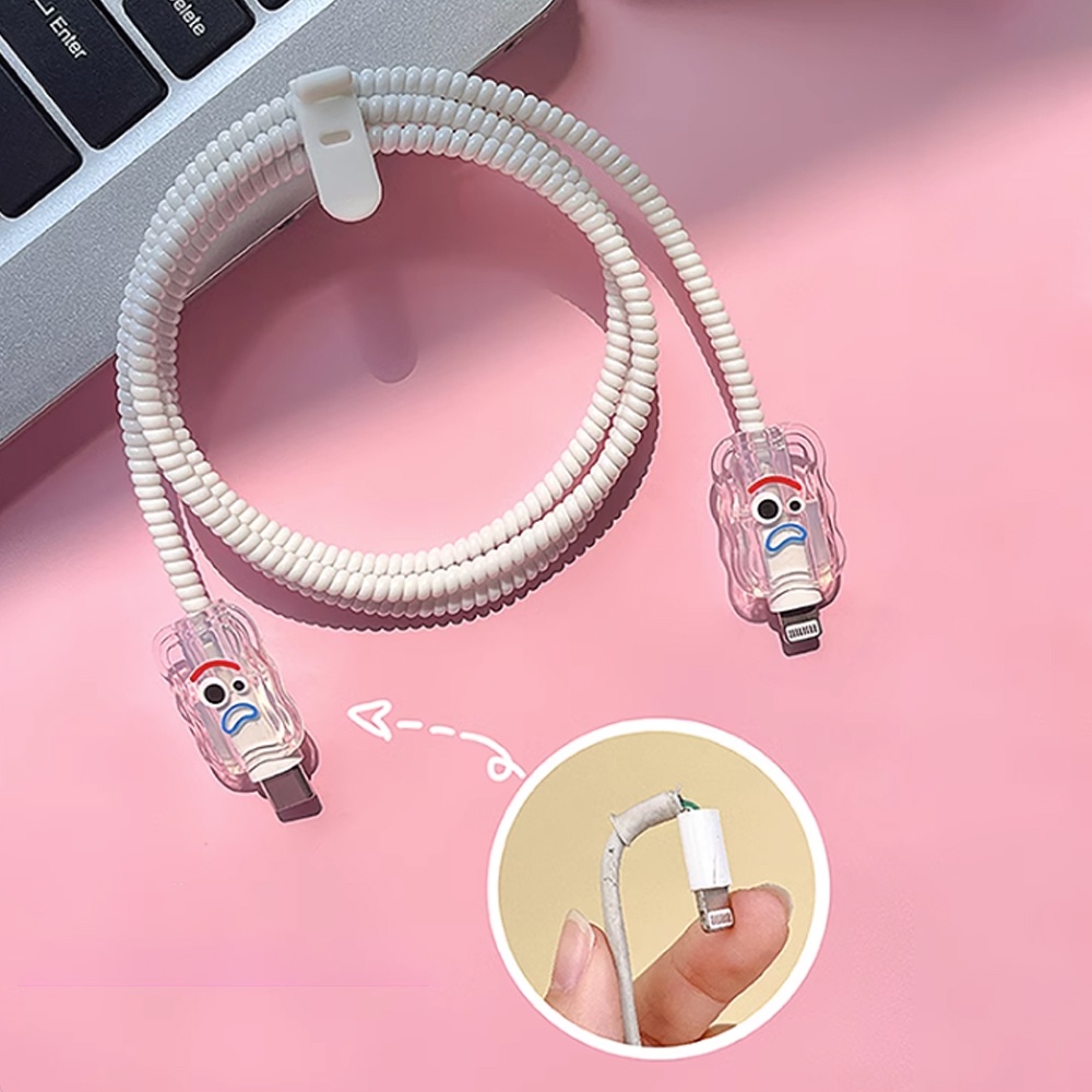 Dễ Thương Vỏ Bảo Vệ Hộp Sạc Nhanh Bằng Silicon Họa Tiết Hoạt Hình Gấu Dâu Tây Đáng Yêu Cho iphone 11 12 13 14 18w-20w