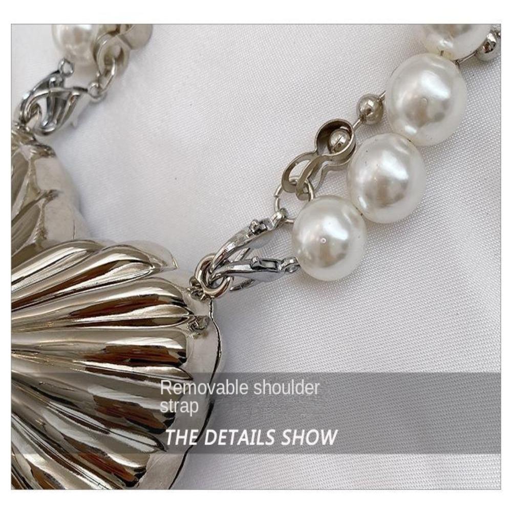 Túi vỏ mini ssunshine, túi đeo chéo hình trái tim bằng kim loại, ví tiền xu chuỗi sáng tạo cho nữ