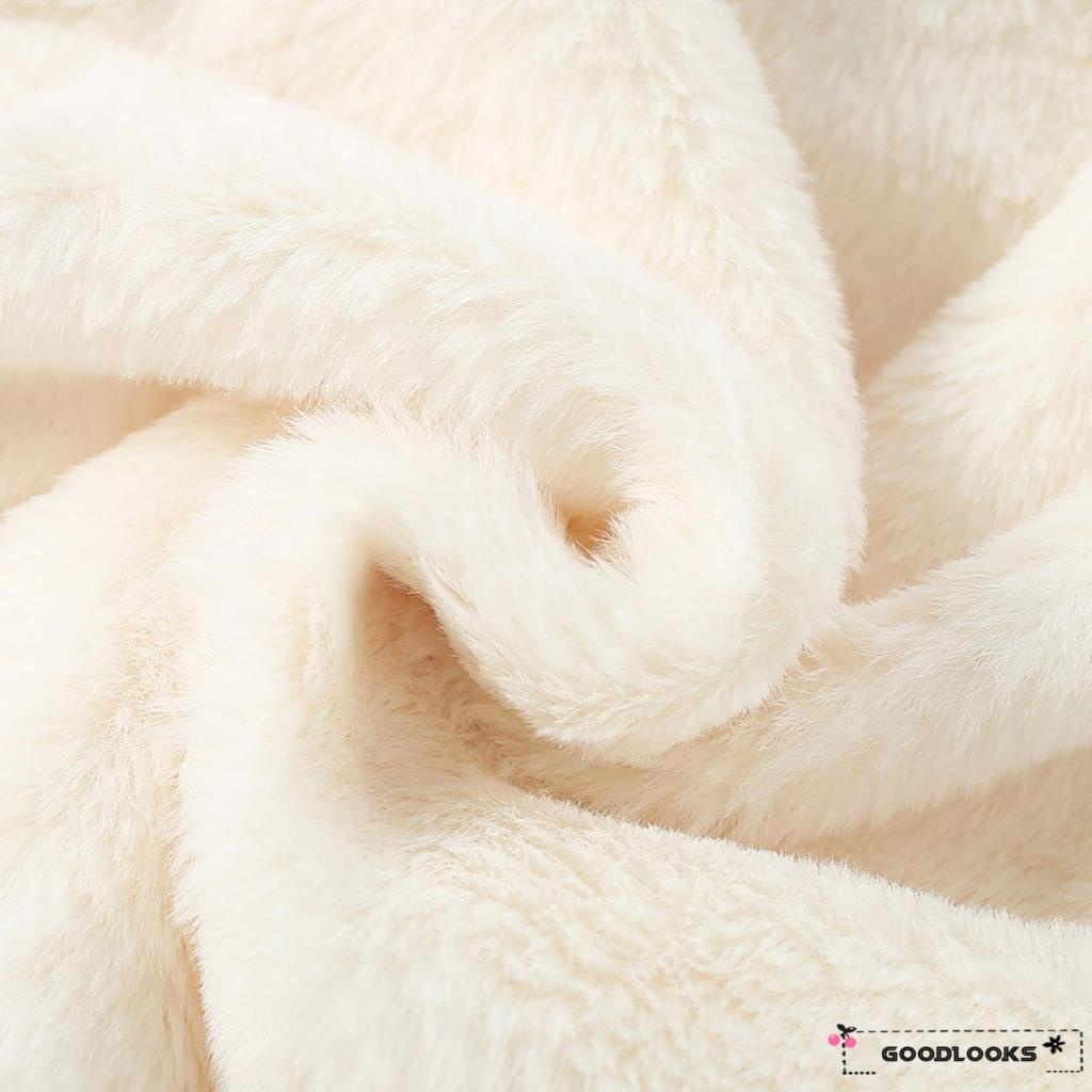 Áo Khoác Lông Thú Tay Dài Cổ Đính Nơ Cho Bé Gái