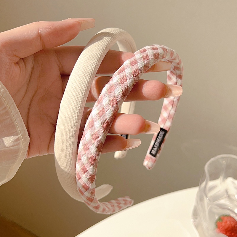 Màu Sắc Băng Đô Cài Tóc Cỡ Nhỏ Họa Tiết Ca Rô Thời Trang 2023 Cho Nữ