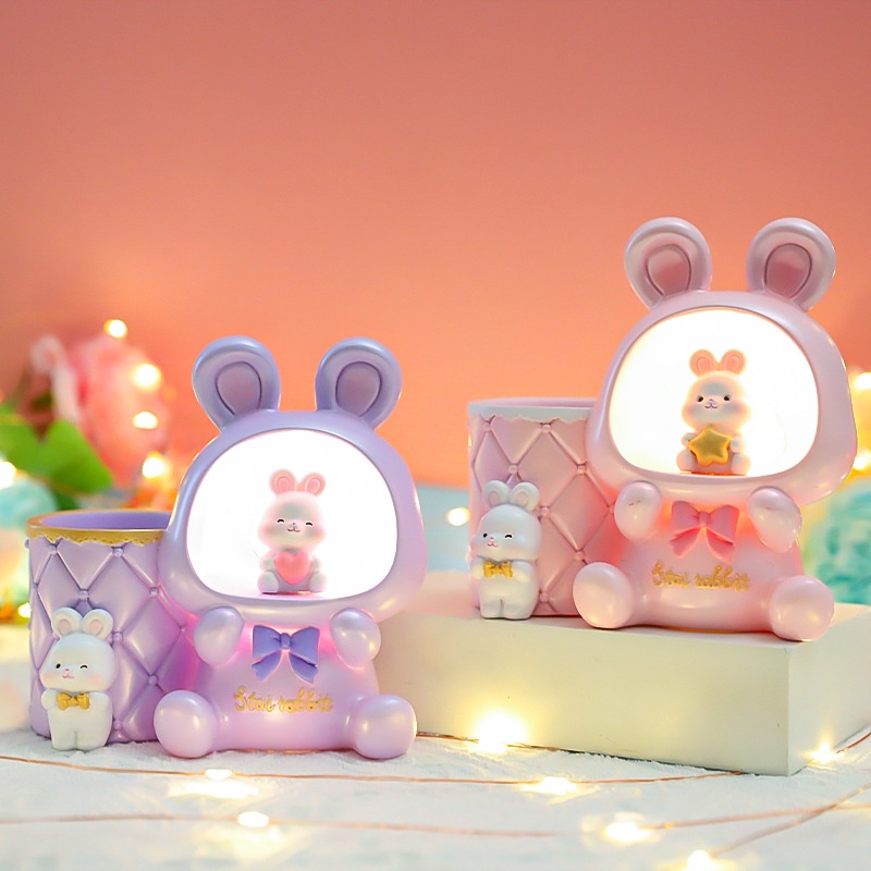 Giá Đỡ Bút Hình Thỏ nabao Đa Năng Trang Trí Phòng Ngủ Cho Bé Gái