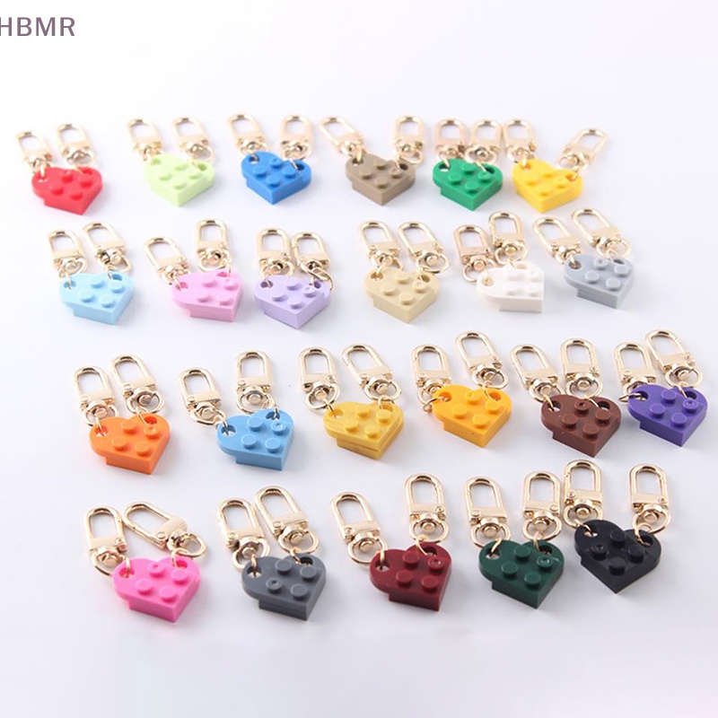 Set 2 Móc Khóa Tình Bạn Hình Trái Tim / Viên Gạch Thời Trang Cho Cặp Đôi hl