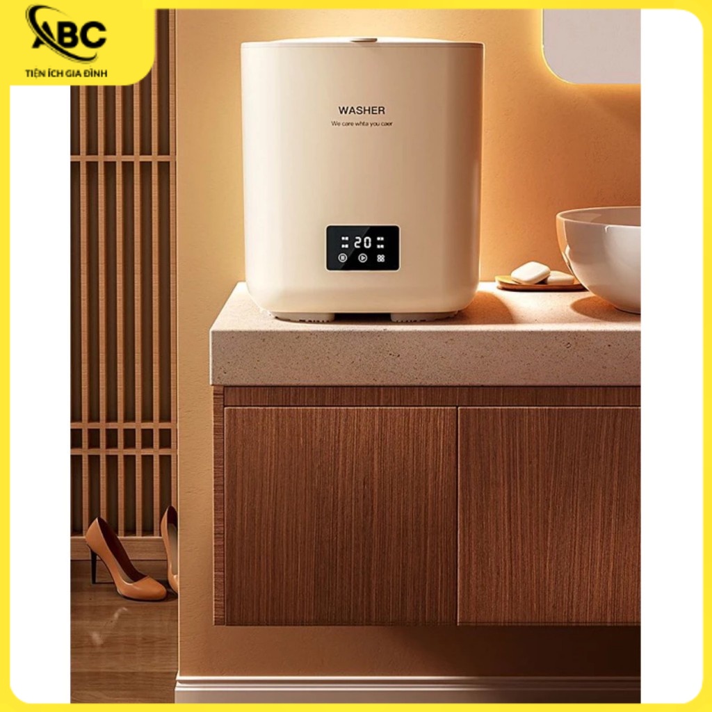 Máy giặt đồ lót mini diệt khuẩn và sấy khô cao cấp , máy giặt sấy quần áo trẻ mini dung tích lớn 7L