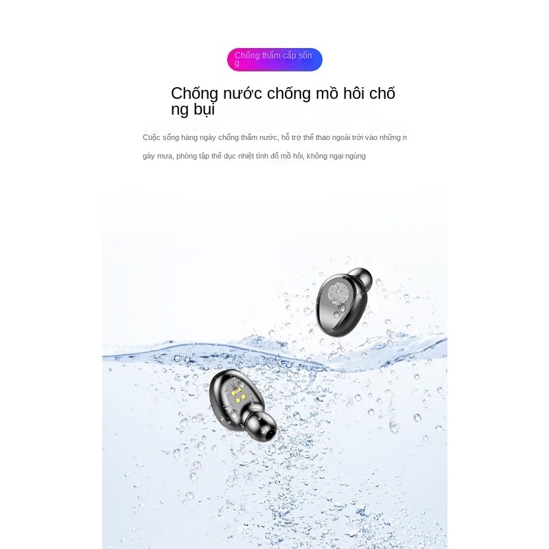 Tai Nghe Nhét Tai bluetooth Không Dây mini Màu Đen Chất Lượng Cao