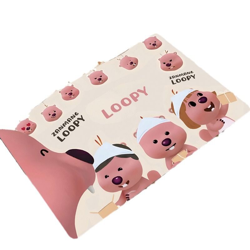 Thảm chùi chân silicon chống trượt hình chú LOOPY siêu cute đáng yêu 40x60cm