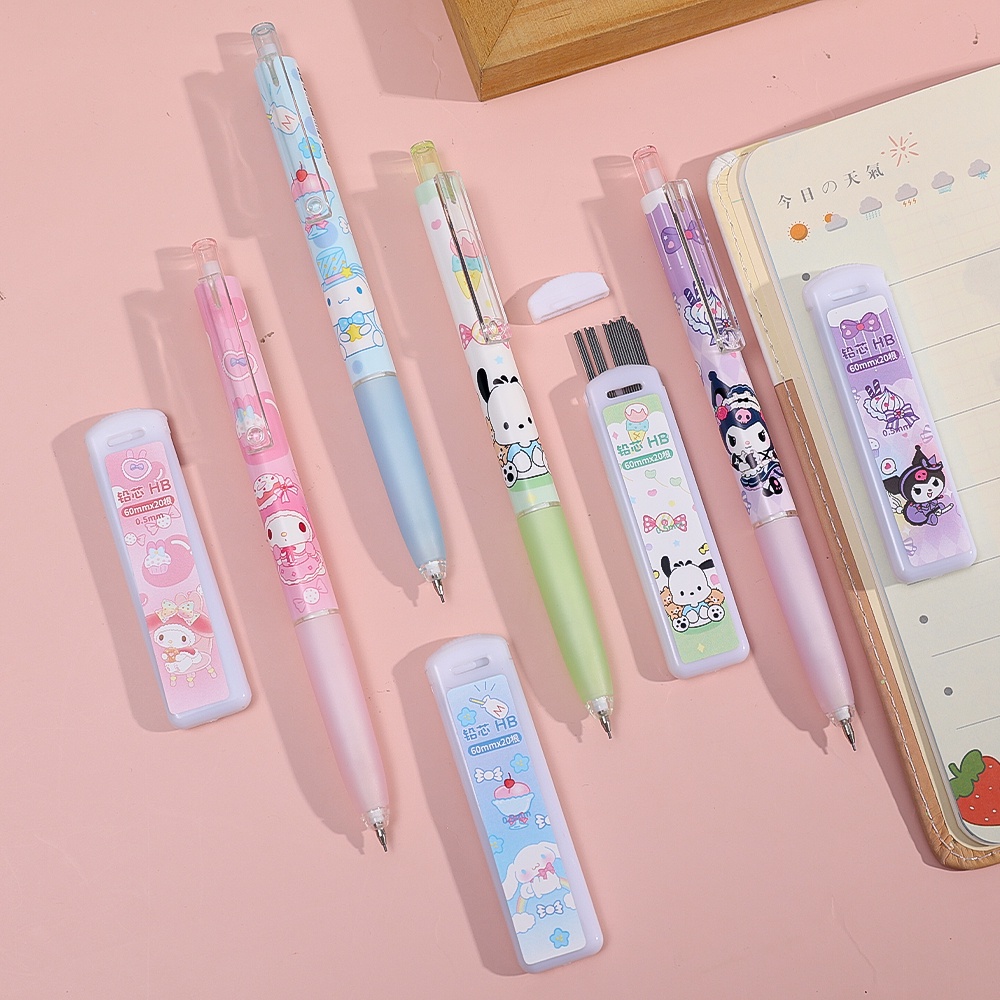 SANRIO Dễ Thương Bộ Bút Chì Ngòi 0.5mm Kèm Lõi Thay Thế Hình melody Đáng Yêu
