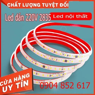 Đèn led dây dán 220V siêu sáng chống nước trang trí dán kệ tủ trưng bày hắt trần thạch cao