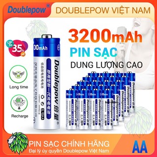 Pin sạc aa bộ pin 4 sạc aa 3200mah 3000mah 2700mah 1200mah doublepow - pin tiểu sạc aa, pin sạc micro không dây