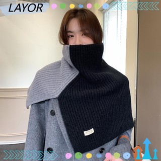Lay khăn choàng cổ đan len dày dặn giữ ấm cổ xẻ tà áo khoác ngoài