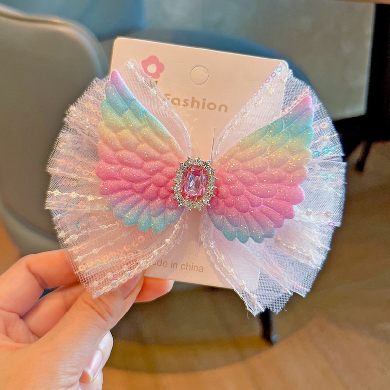Kẹp Tóc Hình Thiên Thần Màu gradient Xinh Xắn Cho Bé Gái