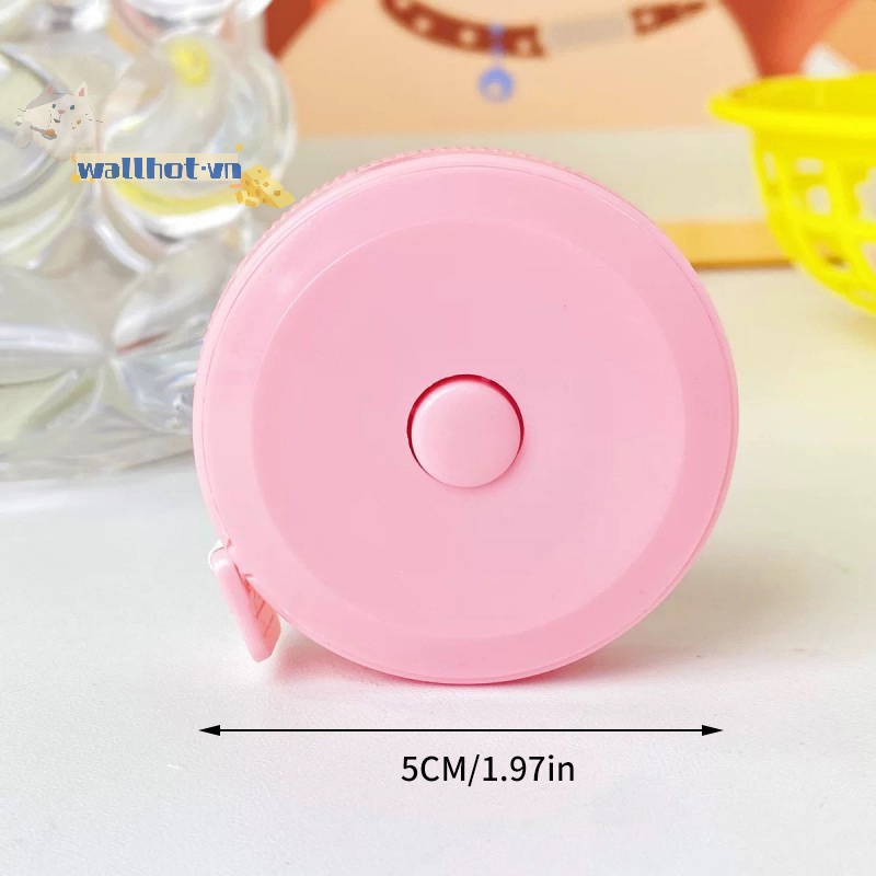 Wallhot > Thước Dây Kép Đo Lường mini Hình Tròn Linh Hoạt Tự Thu Gọn Dùng Trong May Vá