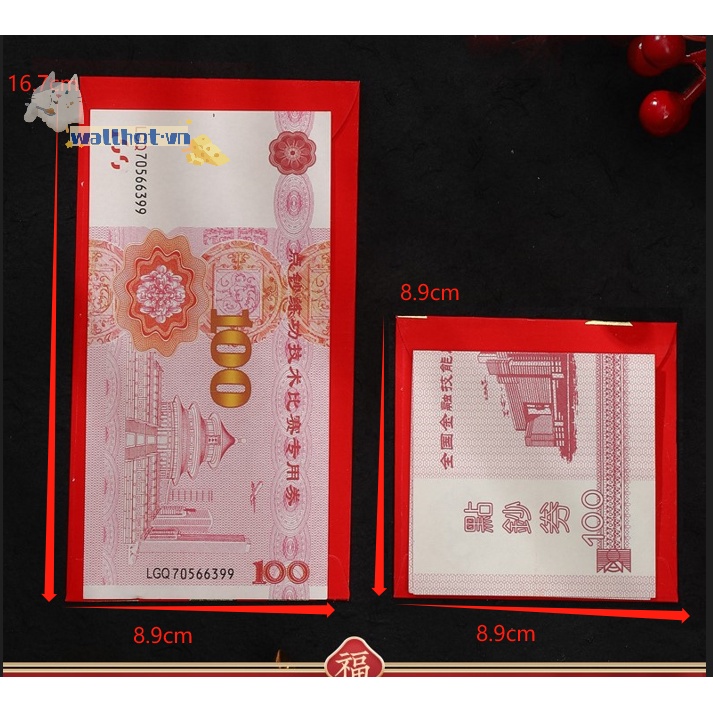 Set 6 Bao Lì Xì Hình Rồng Đỏ May Mắn Cho Năm Mới 2024