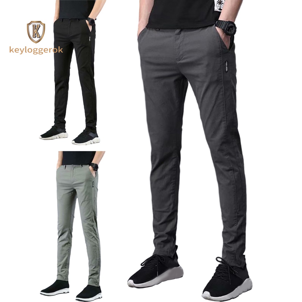 Móc Khóa Thiết Kế Độc Đáo Chất Lượng Cao| Reinforced Quần Dài Đến Mắt Cá Chân Dáng Ôm Có Túi Thoải Mái Thời Trang Xuân Thu Cho Nam