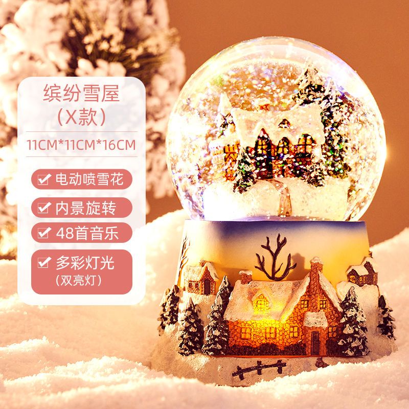 Quả Cầu Tuyết Pha Lê Xoay Có Thể Sạc Lại Dùng Làm Quà Tặng Sinh Nhật Cho Bé