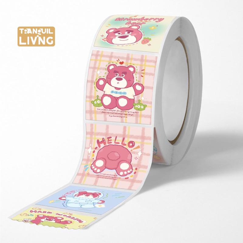 Cuộn 500 Miếng Dán Hoạt Hình sanrio Dễ Thương Trang Trí Quà Tặng Cho Trẻ Em