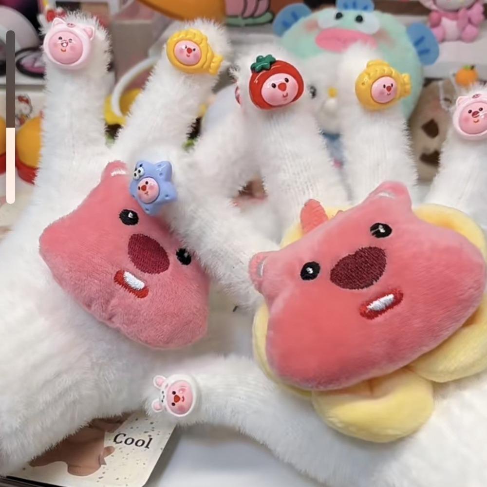 Găng Tay keene Dày Dặn Thoáng Khí Chống Lạnh Họa Tiết Hoạt Hình Thời Trang Giữ Ấm Ngón Tay Cho Nữ