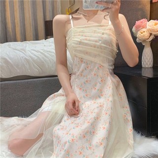 Đầm lưới dáng chữ a xỏ hạt phối hoa nhẹ nhàng kiểu pháp hàng mới dành cho bạn nữ