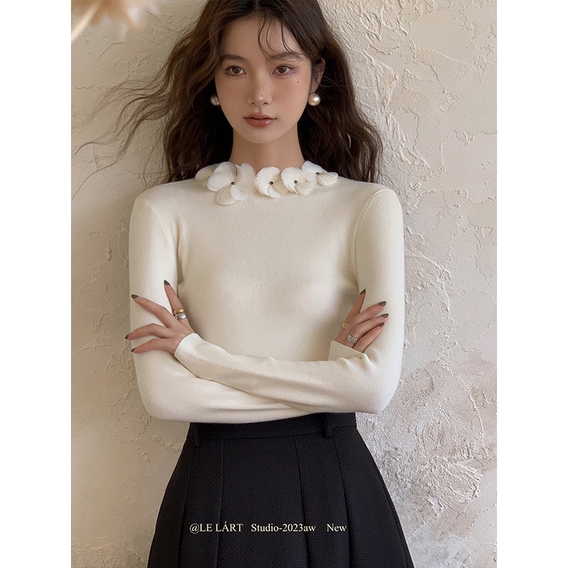 Áo sweater Cổ Tròn Tay Dài Phong Cách Pháp Thời Trang Mùa Thu Mới 2023