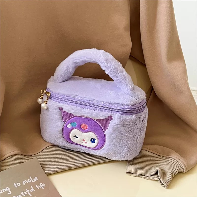 CinnamorollTúi Đựng Mỹ Phẩm Xách Tay Mềm Mại Hình stitch Vui Nhộn