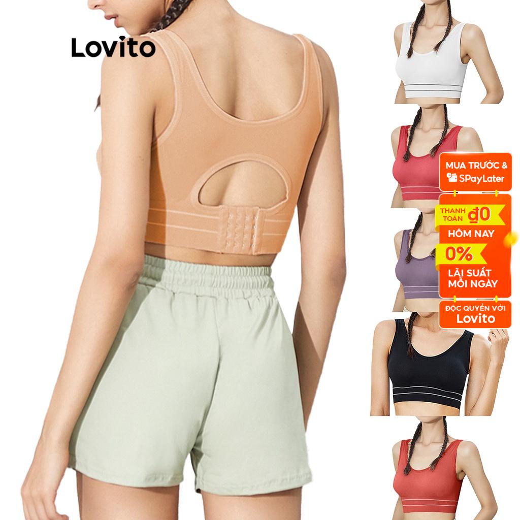 Áo ngực thể thao/ tập yoga Lovito màu trơn L02034