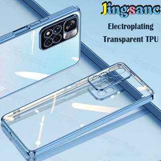 Jingsanc Ốp Điện Thoại tpu silicone Mềm Trong Suốt Mạ Điện Cho xiaomi redmi note 11 11s pro plus 5g 4g
