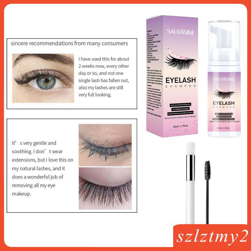 Dầu Gội Làm Sạch Lông Mi Chuyên Nghiệp 50ml Kèm Cọ Làm Sạch Dành Cho Khách Sạn / Trong Nhà