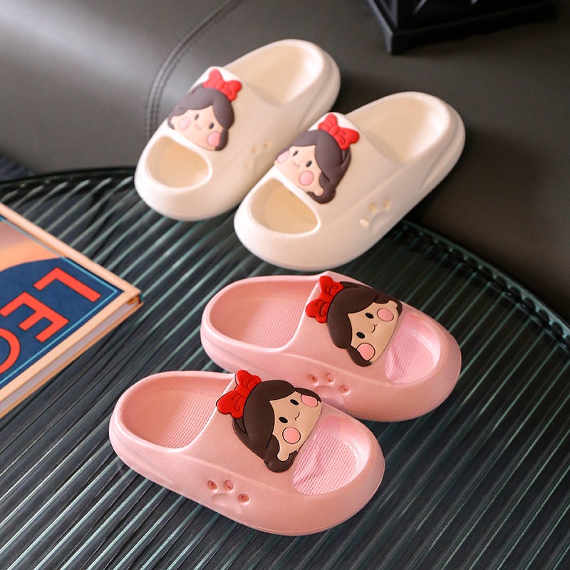 Dép lười cho trẻ em Size24-35 🌸  Hình hoạt hình công chúa dùng trong nhà đế mềm