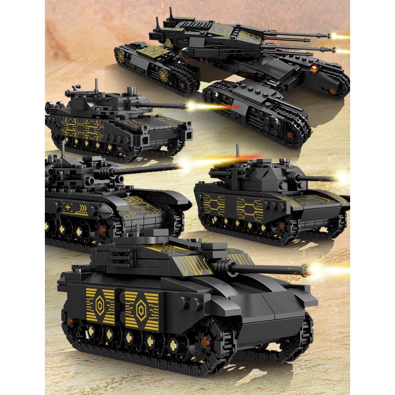Set 1134 Mô Hình Xe Tăng moc 4 Trong 1 t90 leclerc m1a2 challenger 2 mammoth Tự Lắp Ráp Độc Đáo Mới