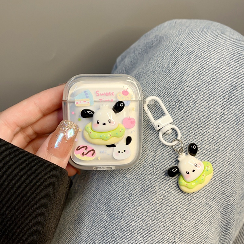 Dễ Thương Vỏ Bảo Vệ Hộp Sạc Tai Nghe airpods 1 2 3 pro 2 bluetooth Không Dây Chất Liệu Dẻo Hình sanrio pochacco 3d Đáng Yêu