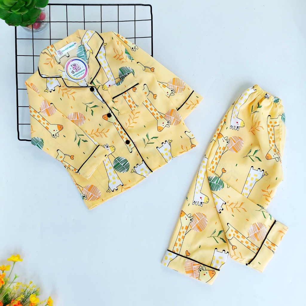 11 đến 42kg - Bộ ngủ Pijama bé trai bé gái tphcm - Bộ pyama dài tay cho bé trai bé gái size đại vải lụa mango 089