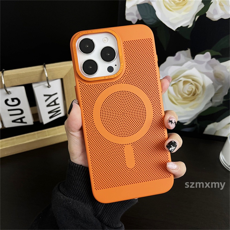 Ốp Điện Thoại pc Cứng Dạng Nhám Khung Ảnh Từ Tính Chống Rơi Cho iphone 15 13 12 14 pro max