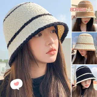 Nón xô bằng len vành tròn có thể xếp lại nhiều màu thời trang cho nữ
