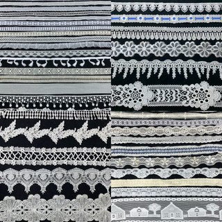 Ren viền trắng cotton Ren viền trang trí quần áo ,ren thun viền quần áo-ren chỉ bóng thêu ren viền phụ kiện đồ handmade