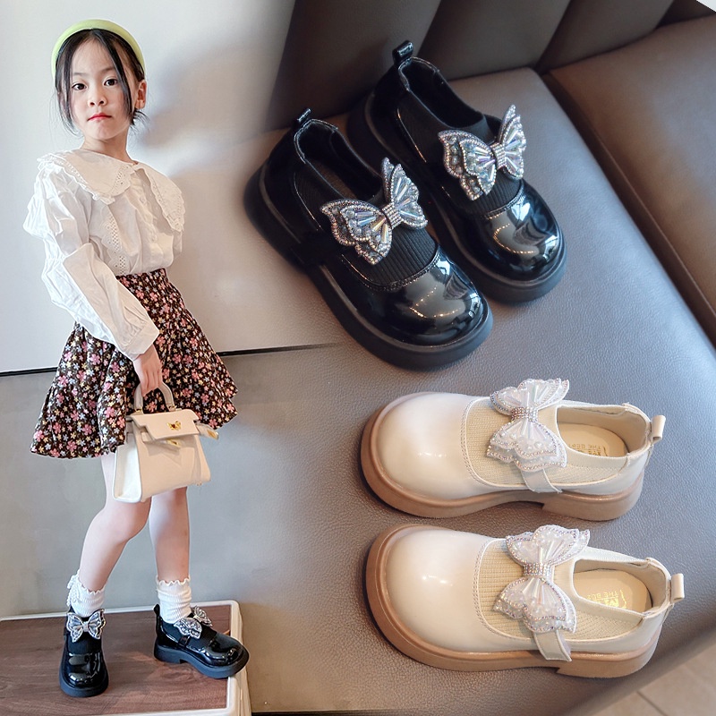 Giày Búp Bê Da Đế Mềm Kiểu Công Chúa Thời Trang Xuân Thu 2023 Cho Bé Gái