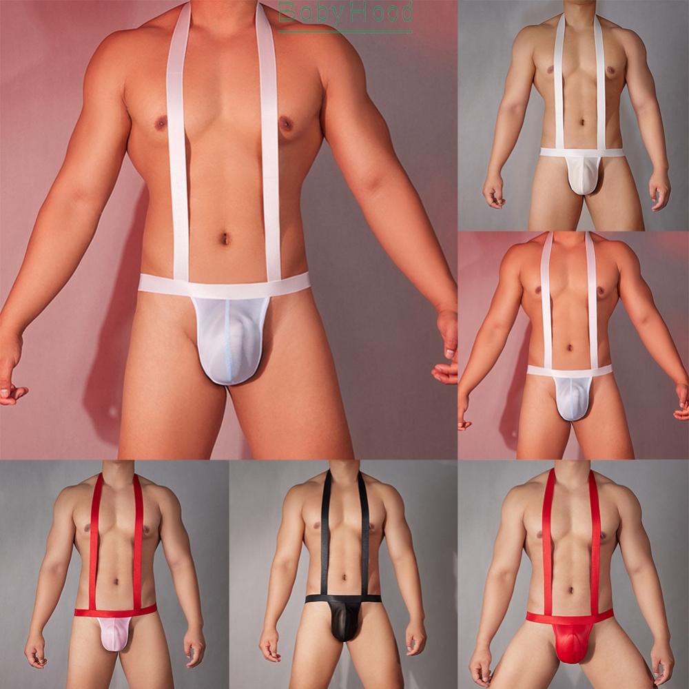 Black Bodysuit Briefs for Men  Chest Strap Design  Breathable Polyester Material#BBHOOD