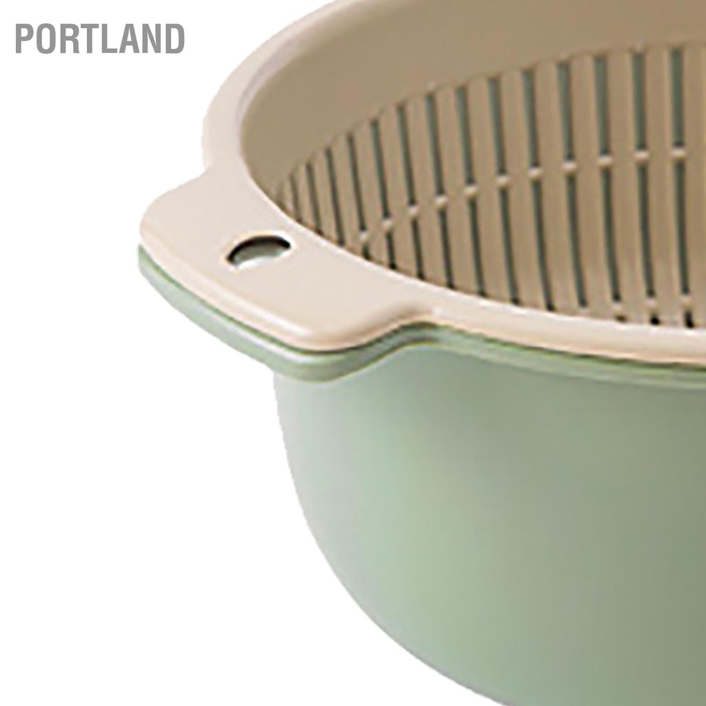 Portland Trái Cây Rau Củ Rổ Rửa Tròn 2 Lớp Nhà Bếp Dụng Rây Lọc Bộ Bát Quả