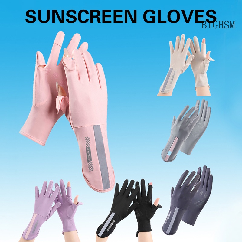 Bighsm Găng Tay Lái Xe Chống Tia uv Chống Trượt Thoáng Khí Có Thể Chạm Màn Hình Cảm Ứng skk