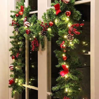 Dây đuôi chồn cao cấp, 1m8 size lớn trang trí giáng sinh | phụ kiện trang trí noel, dây thông | đã trang trí sẵn