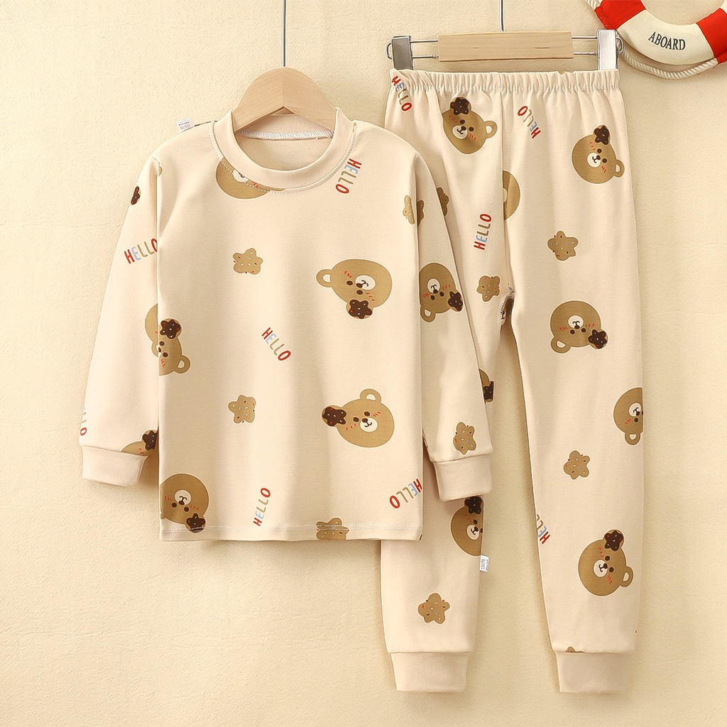 Hoạt Hình Bộ Đồ Ngủ 2 Món Bằng Vải cotton Tay Dài Dành Cho Bé Trai