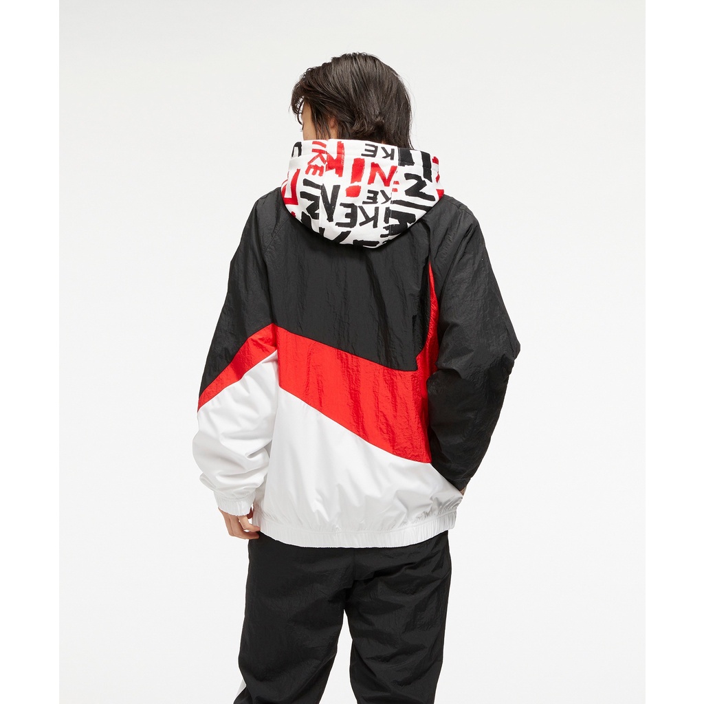 Áo Khoác Gió Unisex Cho Nam Nữ Nike Sportswear Big Swoosh Woven Jacket - Đen/Trắng