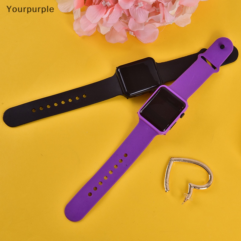 Đồng Hồ Điện Tử Dây Silicon Mặt Vuông Có Đèn led Thời Trang