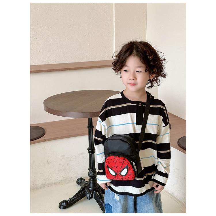 Túi Đeo Chéo Hình Người Nhện Hoạt Hình Thời Trang 2023 Dành Cho Học Sinh Tiểu Học Ví