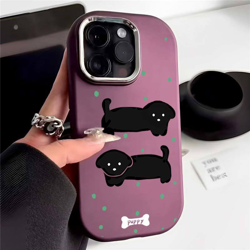 Ốp Điện Thoại Hấp Thụ Sốc Và Chống Rơi Hình Chú Cún Nhỏ Cho iphone xs xr 11 12 13 14 15pro plus promax